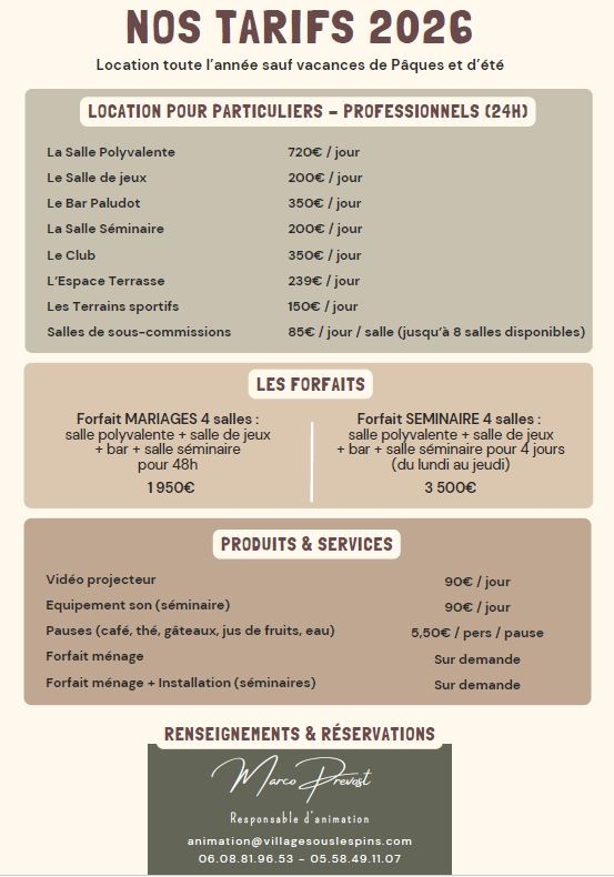 NOS TARIFS